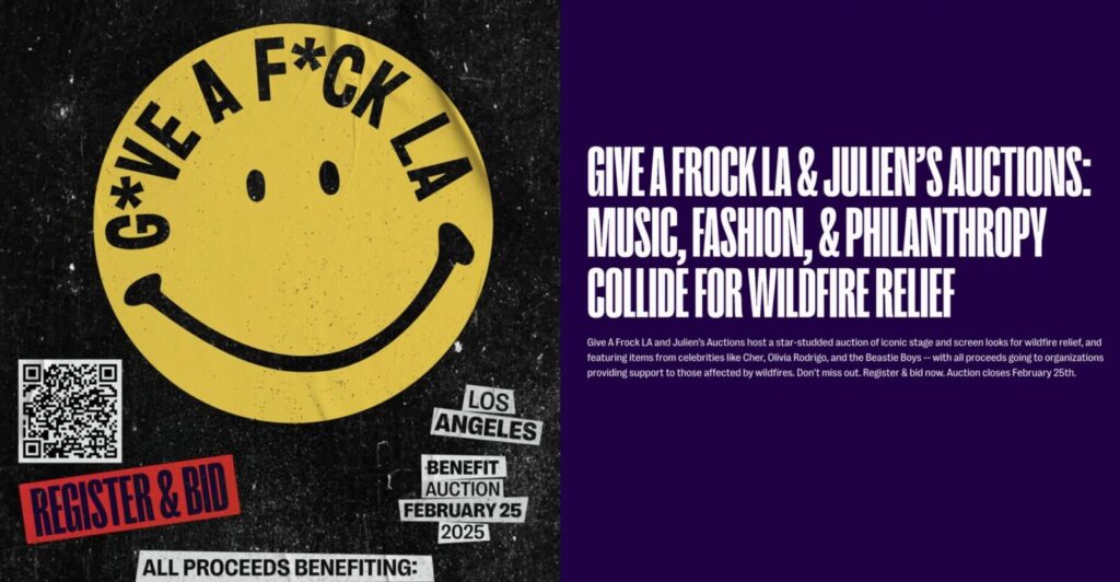 In the wake of the devastating LA wildfires, Julien’s Auctions and G*ve A Fr*ck LA have partnered to bring you an auction to remember.